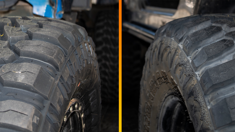 The Roadian MTX has two sidewall designs you can pick from. Roar.